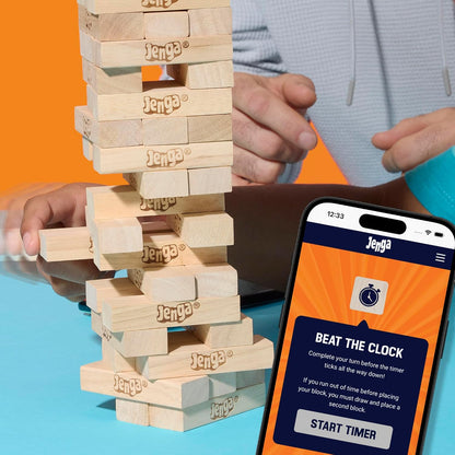 Official Hasbro Games Jenga Game | Digital Die for 6 More Ways to Play | Original Wood Block Game | Stacking Tower | Ages 6+ | 1+ Players | Party Games