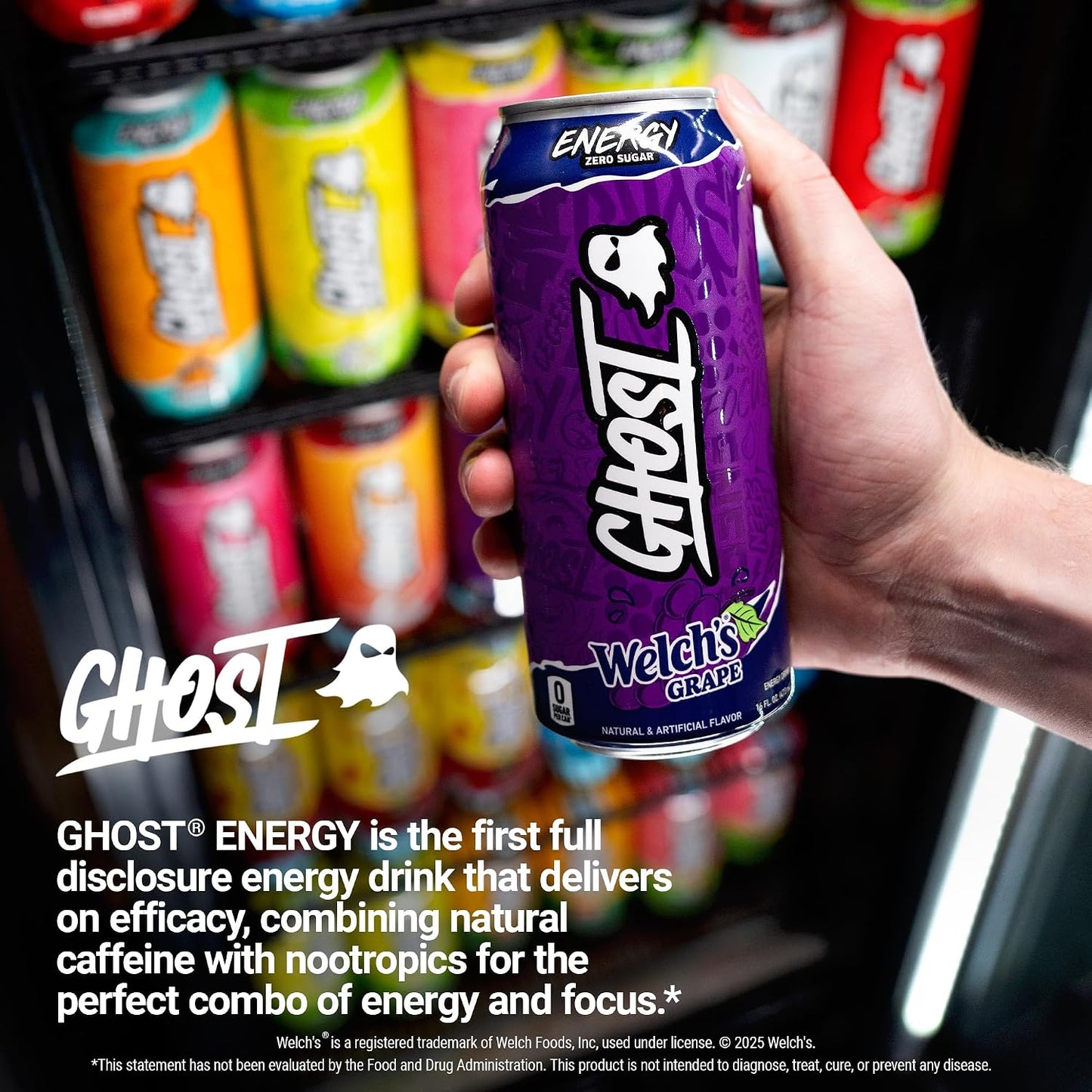 GHOST Energy Drink, Zero Sugars, 12-Pack, Cherry Limeade, 16oz | Energy & Focus Pre Workout Drink, No Artificial Colors, Gluten-Free, Vegan - 200MG Natural Caffeine, L-Carnitine, Taurine