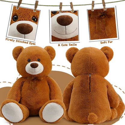 Toys Studio 47 Inch Big Teddy Bear Giant Stuffed Animal for Girls, 4 Feet Large Teddy Bear Baby Shower Party Decorations Kids Women Girlfriend Christmas Valentines Gifts, Light Brown