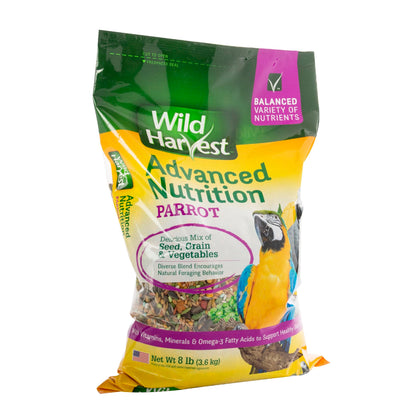 Wild Harvest Advanced Nutrition Parrot 8 Pounds, Seed, Grain and Vegetable Mix (Pack of 2)