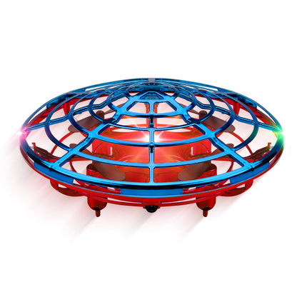 Force1 Scoot Combo Hand Operated Drone for Kids or Adults - Hands Free Motion Sensor Mini Drones, Easy LED Indoor Rechargeable UFO Flying Orb Ball Drone Toys for Boys and Girls (Red/Blue)