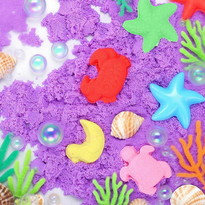 FURWEY 6.6lbs Play Sand,Mixed Packaging of 3-Color Sensory Sand,Suitable for Children to Shaping, Squeezing and Sculpting（Without Molds）