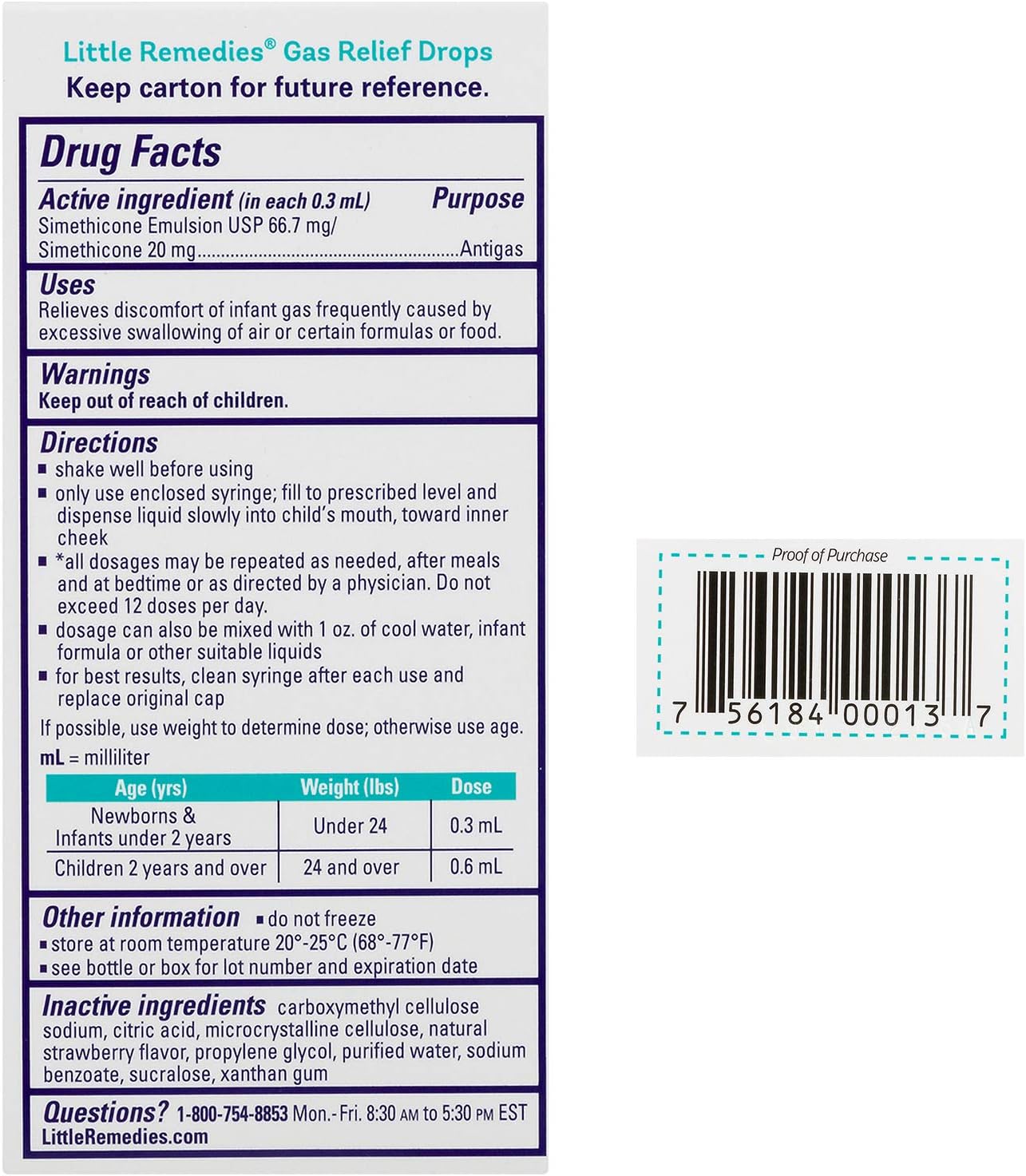 Little Remedies Newborn Gas Relief Drops, Relieves Discomfort from Gas, Baby Medicine with No Artificial Flavors or Dyes, Natural Berry Flavor, 1 Fl Oz (Pack of 3)