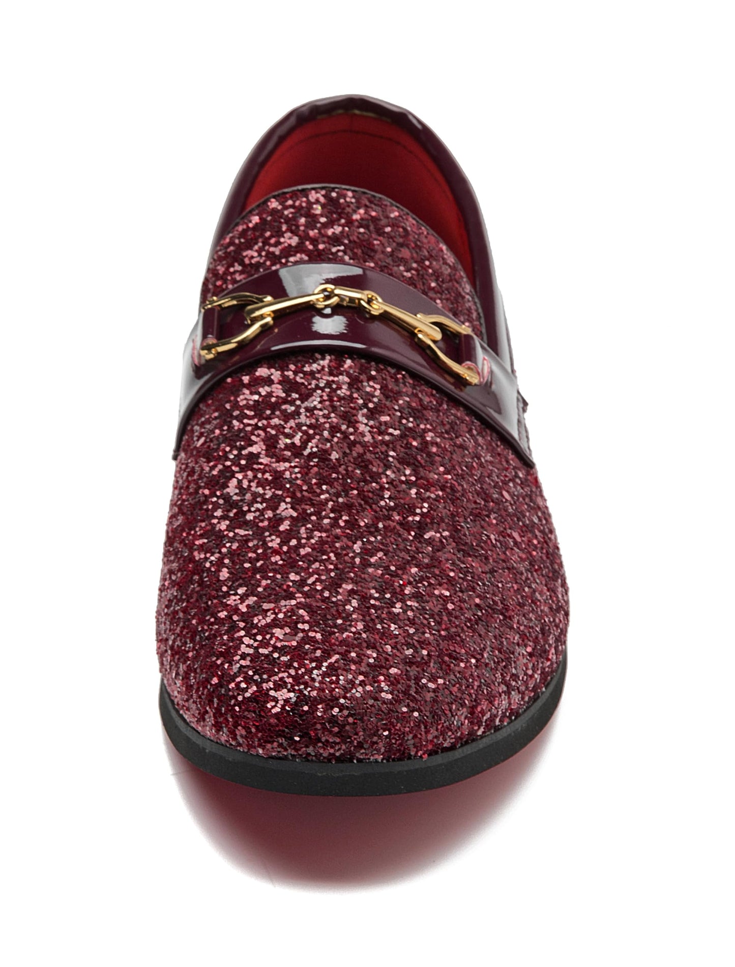 Men Loafer Metallic Textured Slip-on Glitter Sequins Fashion Wedding Dress Shoes Golden