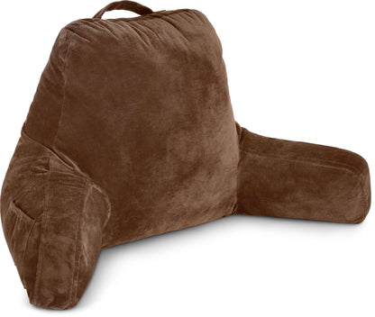 Husband Pillow XXL The Original for Adults - 30" Tall Backrest for Sitting Up in Bed - Firm Support Reading & Bed Rest Pillows for Adults, Neck Roll, Removable Cover - TV - Dark Grey