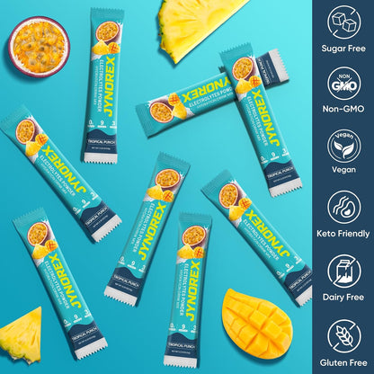 Electrolytes Powder Packets Sugar Free, 30 Sticks High Sodium Hydration Packets, Electrolyte Drink Mix with Lemon Lime Watermelon Peach Berry Kiwi Tropical Punch Lychee Cranberry, 10.5OZ