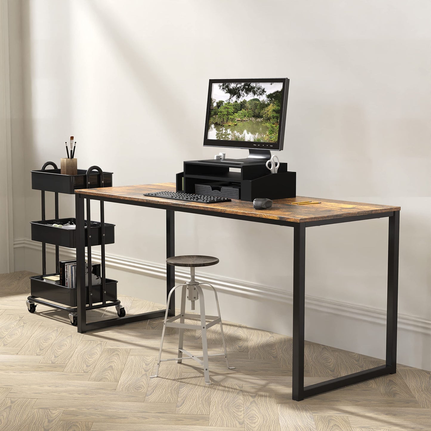 SHW Mission 32-Inch Home Office Computer Desk, Black