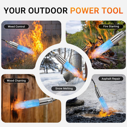 Sondiko Propane Torch Weed Burner, High Output Weed Torch Flamethrower, 30" Detachable Long Arm Heavy Duty Blow Torch For Garden, Wood, Ice, Snow, Melting(PROPANE TANK NOT INCLUDED)