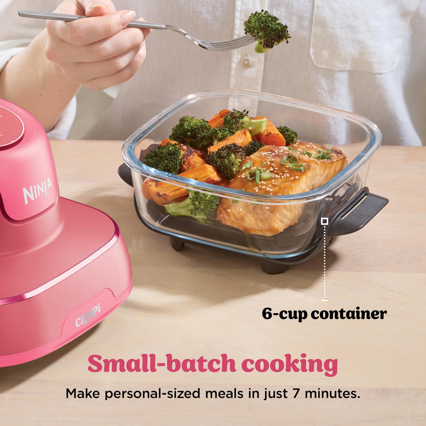 Ninja Crispi 4 in 1 Glass Air Fryer, 450°F, Non Toxic, 4QT and 6 Cup Containers with Lids, Dishwasher Safe, Cyberspace Gray, 1 Count, FN101GY