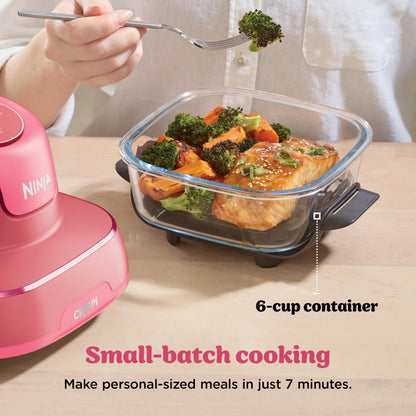 Ninja Crispi 4 in 1 Glass Air Fryer, 450°F, Non Toxic, 4QT and 6 Cup Containers with Lids, Dishwasher Safe, Cyberspace Gray, 1 Count, FN101GY