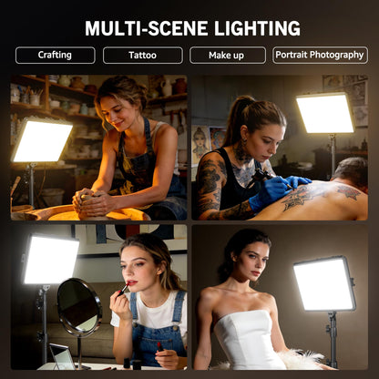 2-Pack LED Video Light Kit, NiceVeedi Studio Light, 2800-6500K Dimmable Photography Lighting Kit with Tripod Stand&Phone Holder, 73" Stream Light for Video Recording, Game Streaming, YouTube