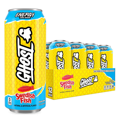 GHOST Energy Drink, Zero Sugars, 12-Pack, Cherry Limeade, 16oz | Energy & Focus Pre Workout Drink, No Artificial Colors, Gluten-Free, Vegan - 200MG Natural Caffeine, L-Carnitine, Taurine