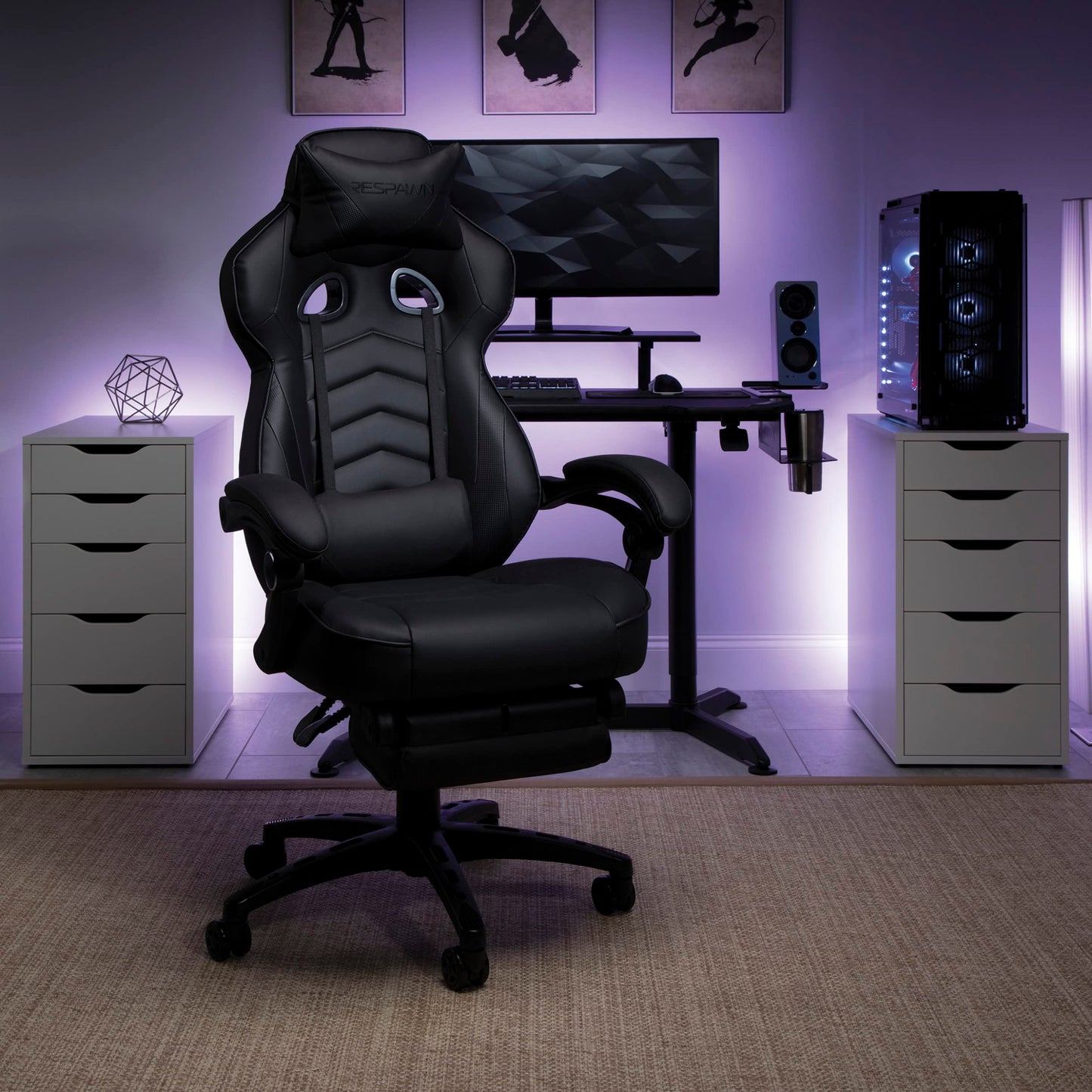RESPAWN FLEXX Ergonomic Office and Gaming Chair with Lumbar Support - Breathable Mesh Recliner with Headrest & Adjustable Arms, Comfy Home Office Desk Chairs, Reclining Gaming Seat for Adults - Brown