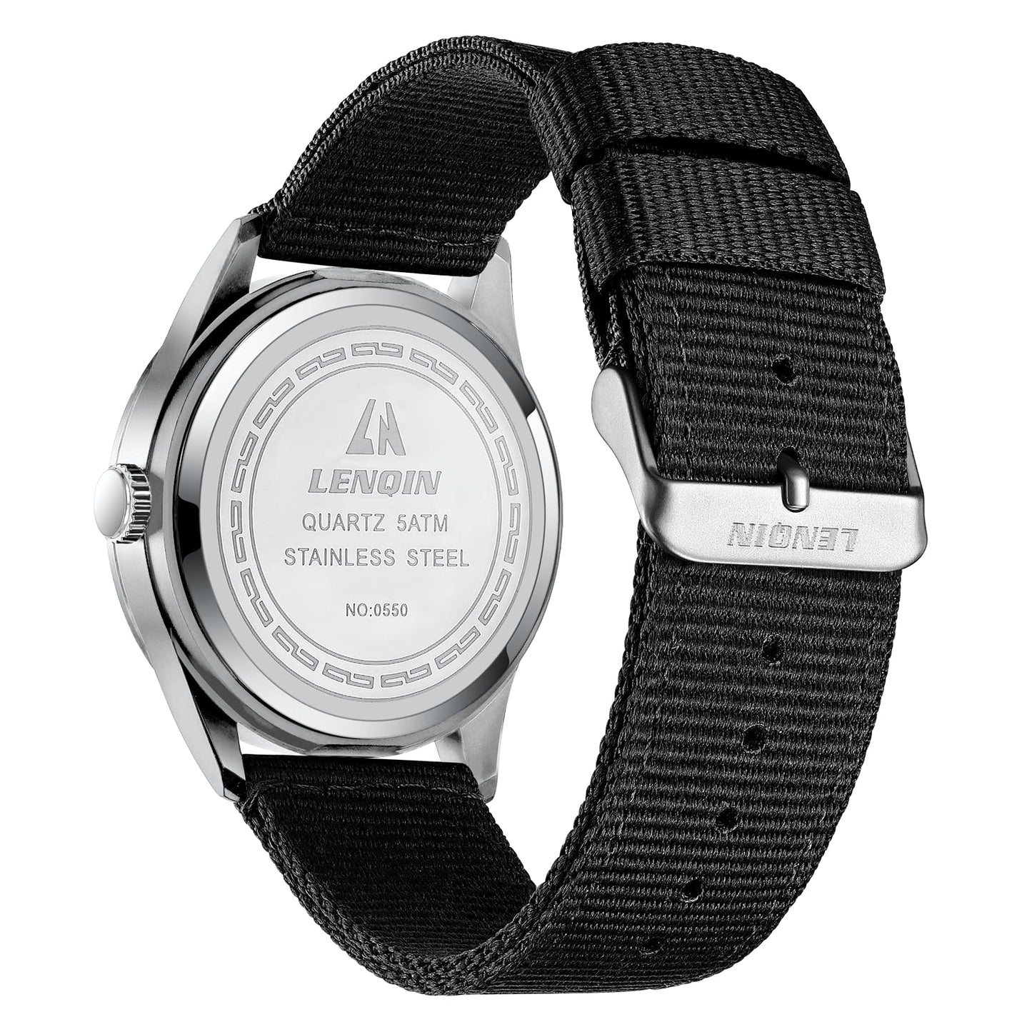 LN LENQIN Mens Watches Unisex Military Sport Nylon Strap Stylish Luminous Fashion Analog Quartz Watch for Men Waterproof Army Tactical Casual Wristwatch