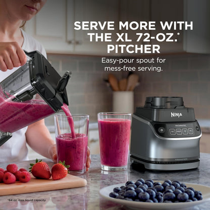 Ninja Kitchen System | All-in-One Food Processor & Blender for Smoothies | Includes Pitcher, (2) 16 oz. To-Go Cups & 8-Cup Bowl | Makes Salsa, Dough, Shakes, & Frozen Drinks | 1500W | Black | BL770
