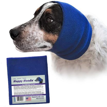 Happy Hoodie The Original Dog & Cat Calming Band - American Brand - Anxiety Relief/Noise Protection - Grooming - Thunder - Fireworks (Large, Black) - Since 2008