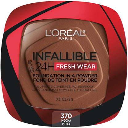 L'Oreal Paris Makeup Infallible Fresh Wear Foundation in a Powder, Up to 24H Wear, Waterproof, Vanilla, 0.31 oz. (Packaging May Vary)