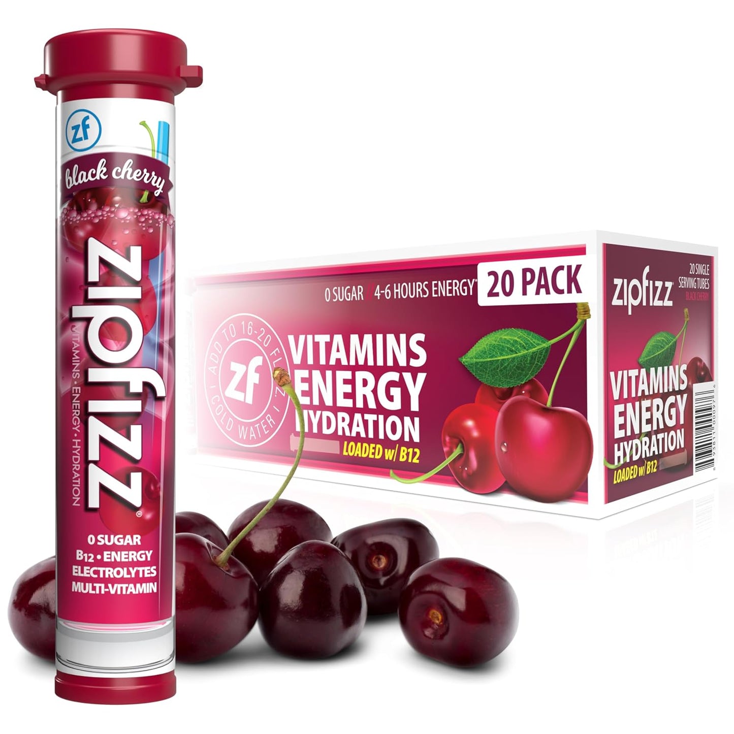 Zipfizz Daily Energy Drink Powder, Blood Orange, 20 Pack | 3-in-1 Sustained Energy, Rapid Hydration, and Essential Vitamins | Sugar-Free | Electrolyte Powder | Contains Vitamin B-12 & Antioxidants