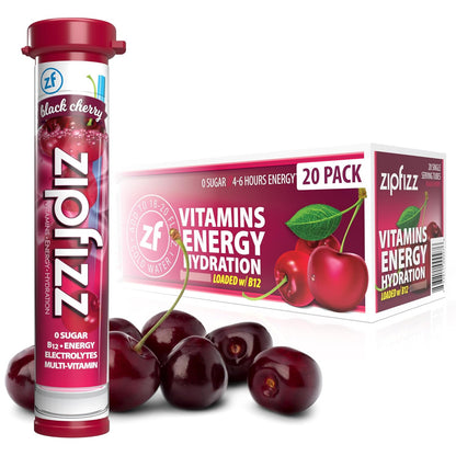 Zipfizz Daily Energy Drink Powder, Blood Orange, 20 Pack | 3-in-1 Sustained Energy, Rapid Hydration, and Essential Vitamins | Sugar-Free | Electrolyte Powder | Contains Vitamin B-12 & Antioxidants