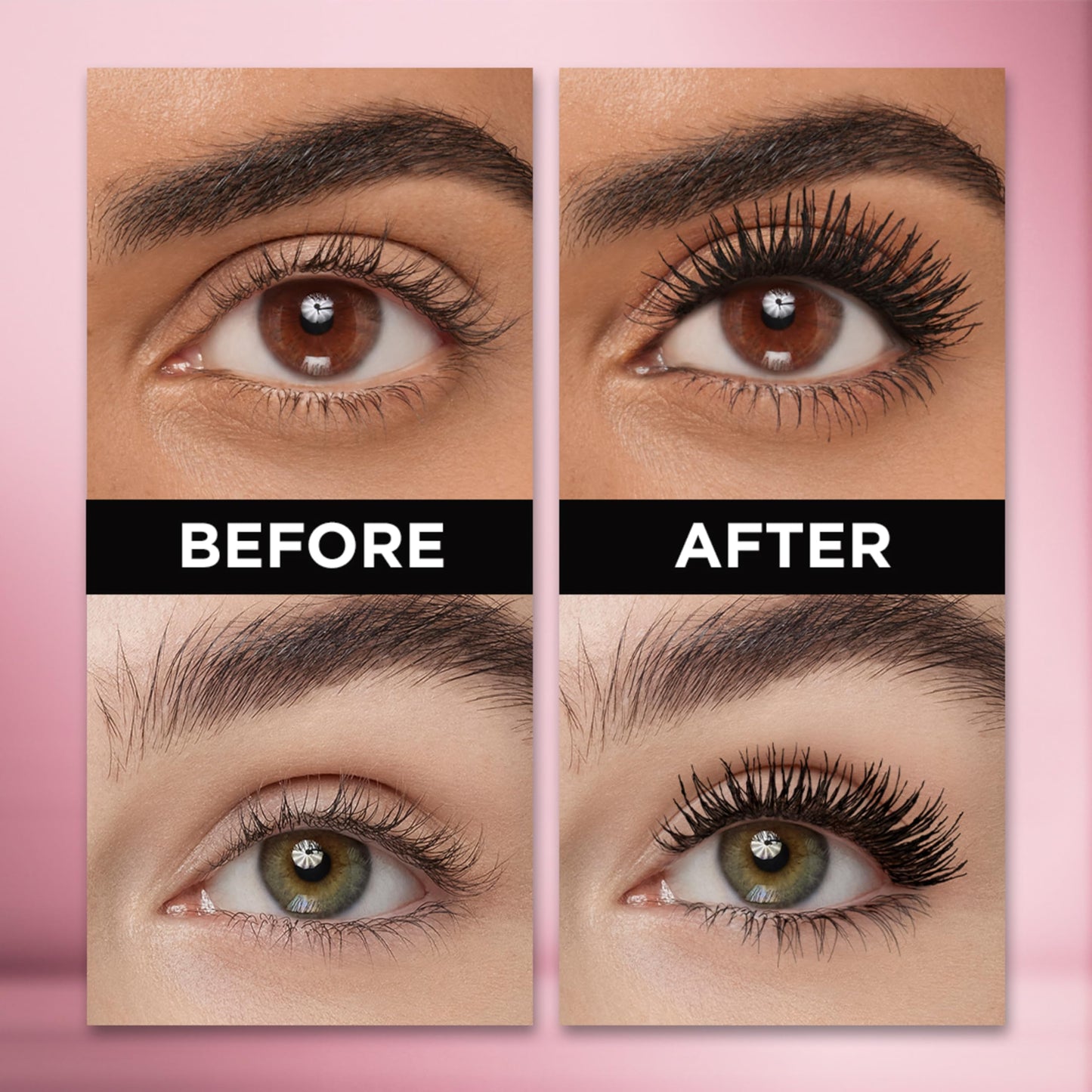 L'Oreal Paris Makeup Voluminous Lash Paradise Mascara, Voluptuous Volume, Intense Length, Feathery Soft Full Lashes, No Flaking, Smudging or Clumping, Latte Brown, 0.28 Fl Oz