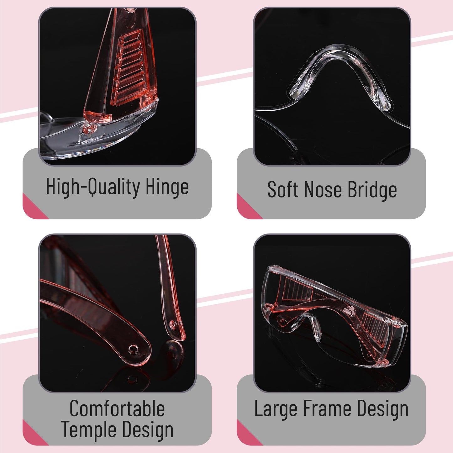 UNCO- Safety Goggles Over Glasses, Protective Goggles, Anti Fog, Work, Safety Glasses Over