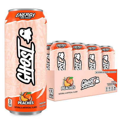 GHOST Energy Drink, Zero Sugars, 12-Pack, Cherry Limeade, 16oz | Energy & Focus Pre Workout Drink, No Artificial Colors, Gluten-Free, Vegan - 200MG Natural Caffeine, L-Carnitine, Taurine