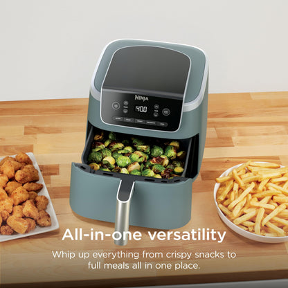 Ninja Air Fryer with Air Crisp | 5 QT Capacity fits up to 4lbs of Fries | 4-in-1 Pro Air Fry, Roast, Reheat, Dehydrate | 400°F Max Temp | 1750 Watts | W/Nonstick Basket & Crisper Plate | Grey | AF141