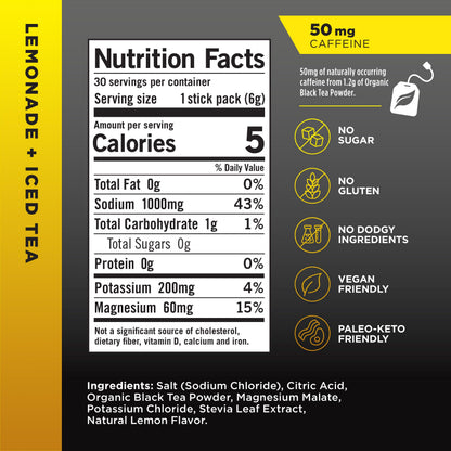 LMNT Zero Sugar Electrolytes - Raw Unflavored Salt | Drink Mix | 30-Count