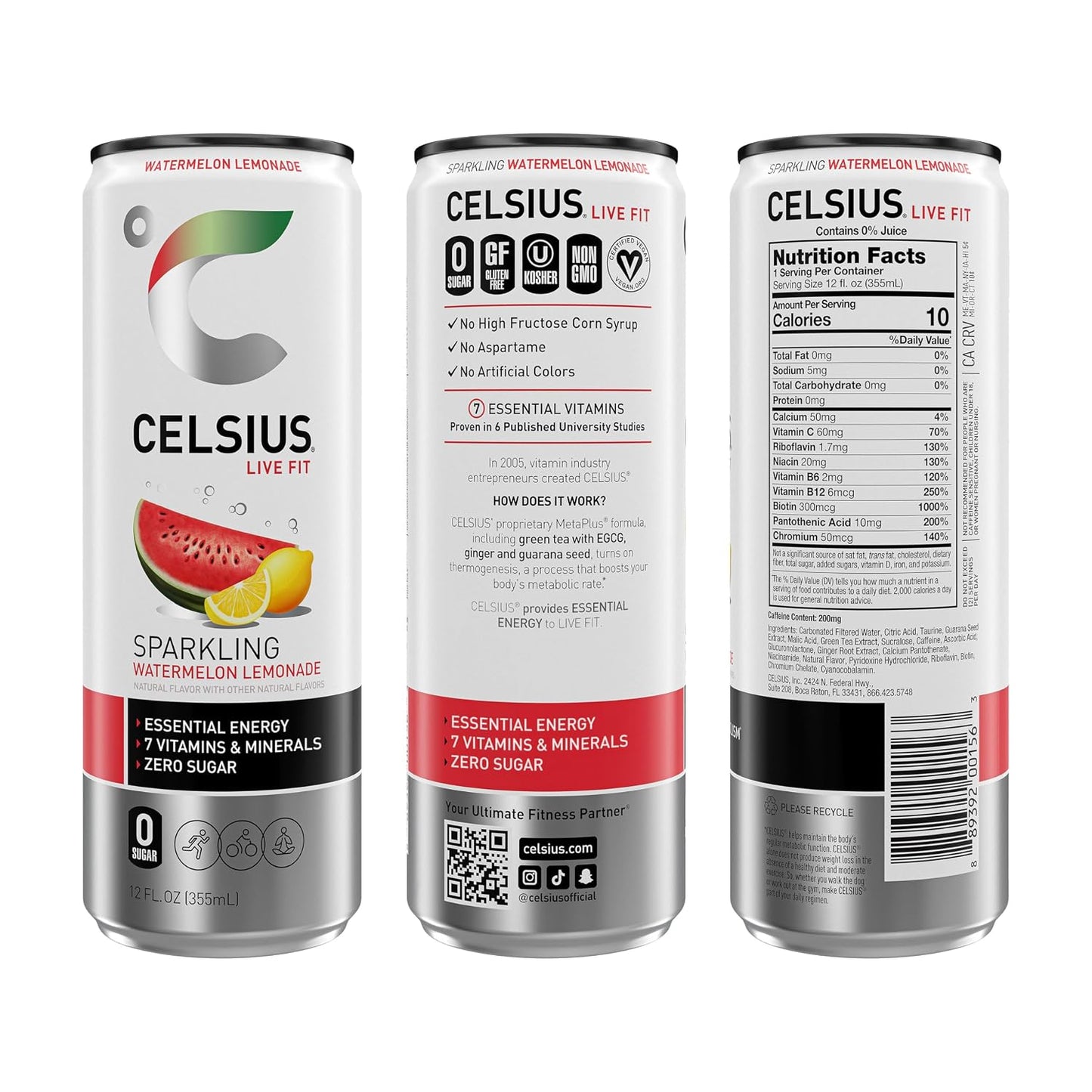 CELSIUS Sparkling Orange, Sugar Free Energy Drink, 12 Fl Oz (Pack of 12)