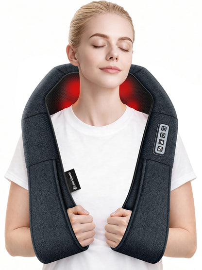 Mo Cuishle Women Men Gifts, Shiatsu Back Shoulder and Neck Massager with Heat, Electric Deep Tissue 4D Kneading Massage, Best Gifts for Mom Dad Wife Husband her Him, Christmas, Birthday (NOT Cordless)