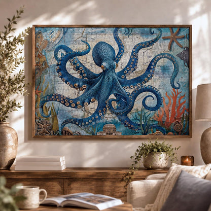 Cross & Glory | Jigsaw Puzzles 1000 Pieces for Adults | Deep Blue Octopus Odyssey | Ocean Octopus Puzzles for Adults | Challenging Brain Teaser Ocean Puzzle | 20 x 27 Inches