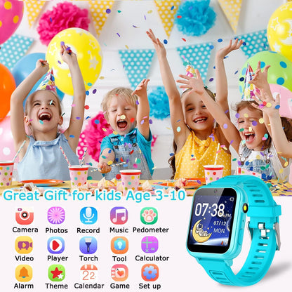 Cosjoype Kids Game Smart Watch for Kids with 39 Puzzle Games HD Touch Screen Camera Music Player Pedometer Alarm Clock Calculator Flashlight 12/24hr Kid Watch Gift for 4-12 Year Old Boys Toys for Kid