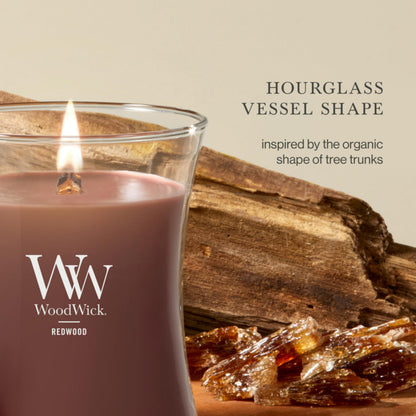 WoodWick Large Hourglass Fireside Candle, Premium Soy Blend Wax, Crackles as it burns, Perfect for Gifting, 21oz