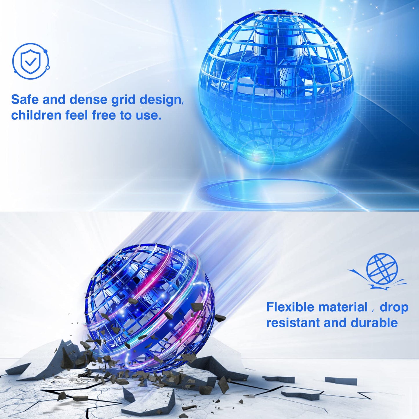 Ciniffo 2026 Upgraded Flying Orb Ball Toy with Dazzling Lights, Magic Hover Spinner, Cool Boomerang Hand Drone, Galaxy Ball Cosmic Globe, Indoor Outdoor Toys Gift for Kids 6 7 8 9 10+ Boys Girls