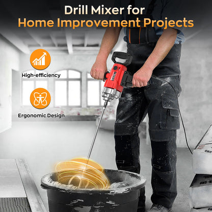 IMAYCC Handheld Cement Mixer, Portable Concrete Mixer,110V 6 Speed Mixing Drill, 2100W Drill Mixer for mud,Motar,Paint, Grout, Plaster,Thinset etc.