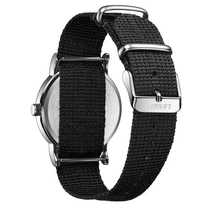 LN LENQIN Mens Watches Unisex Military Sport Nylon Strap Stylish Luminous Fashion Analog Quartz Watch for Men Waterproof Army Tactical Casual Wristwatch