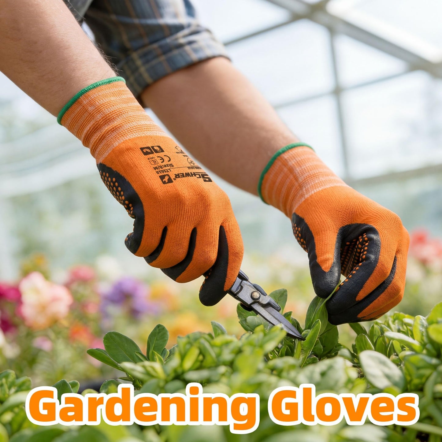 Schwer 3/6/12 Pairs Safety Work Gloves with Certified Level 6 Abrasion Resistance, Gardening Gloves with MicroDot Grip, Touchscreen, General A1 Cut Resistant Glove MicroFoam Nitrile Coated, LT5619, L