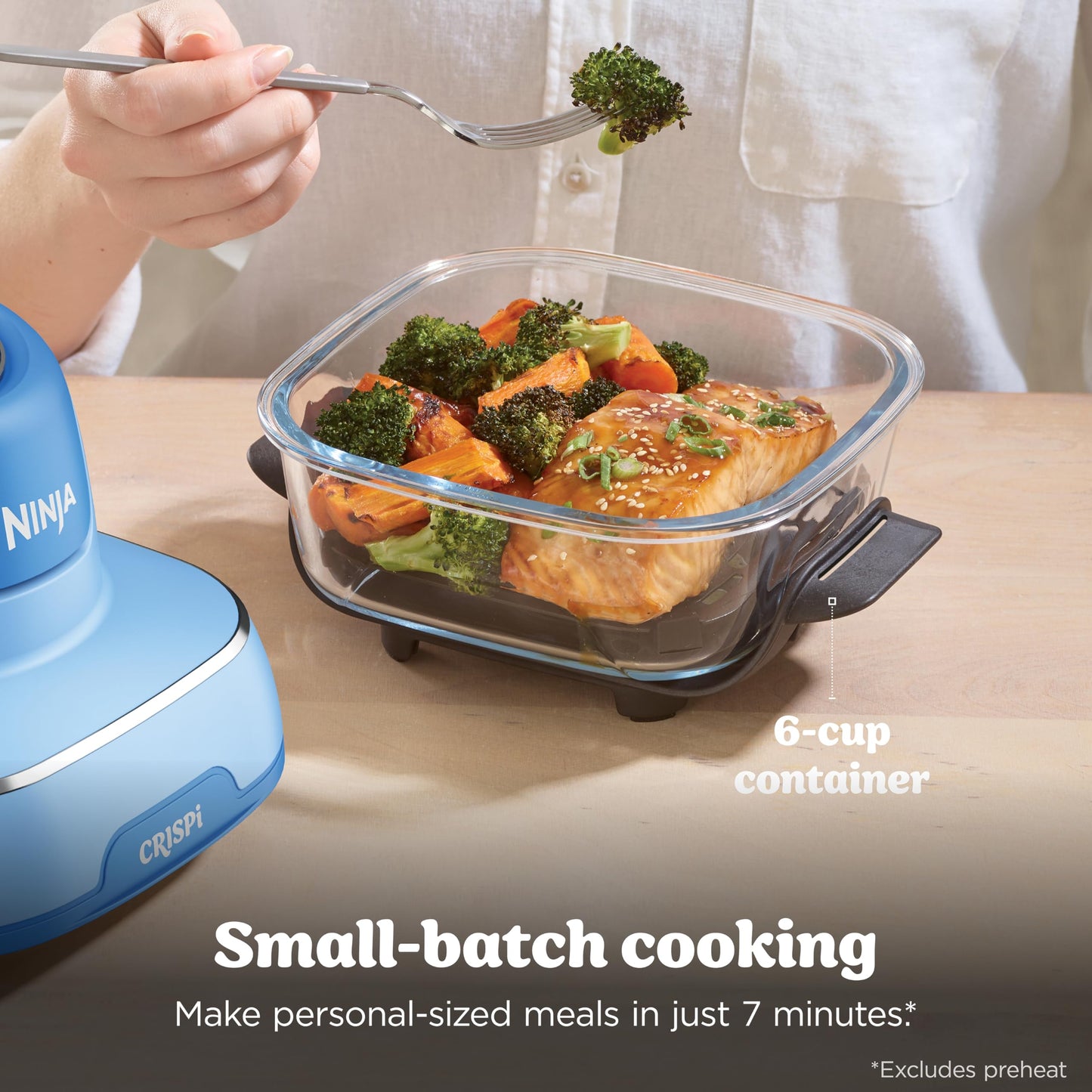Ninja Crispi 4 in 1 Glass Air Fryer, 450°F, Non Toxic, 4QT and 6 Cup Containers with Lids, Dishwasher Safe, Cyberspace Gray, 1 Count, FN101GY