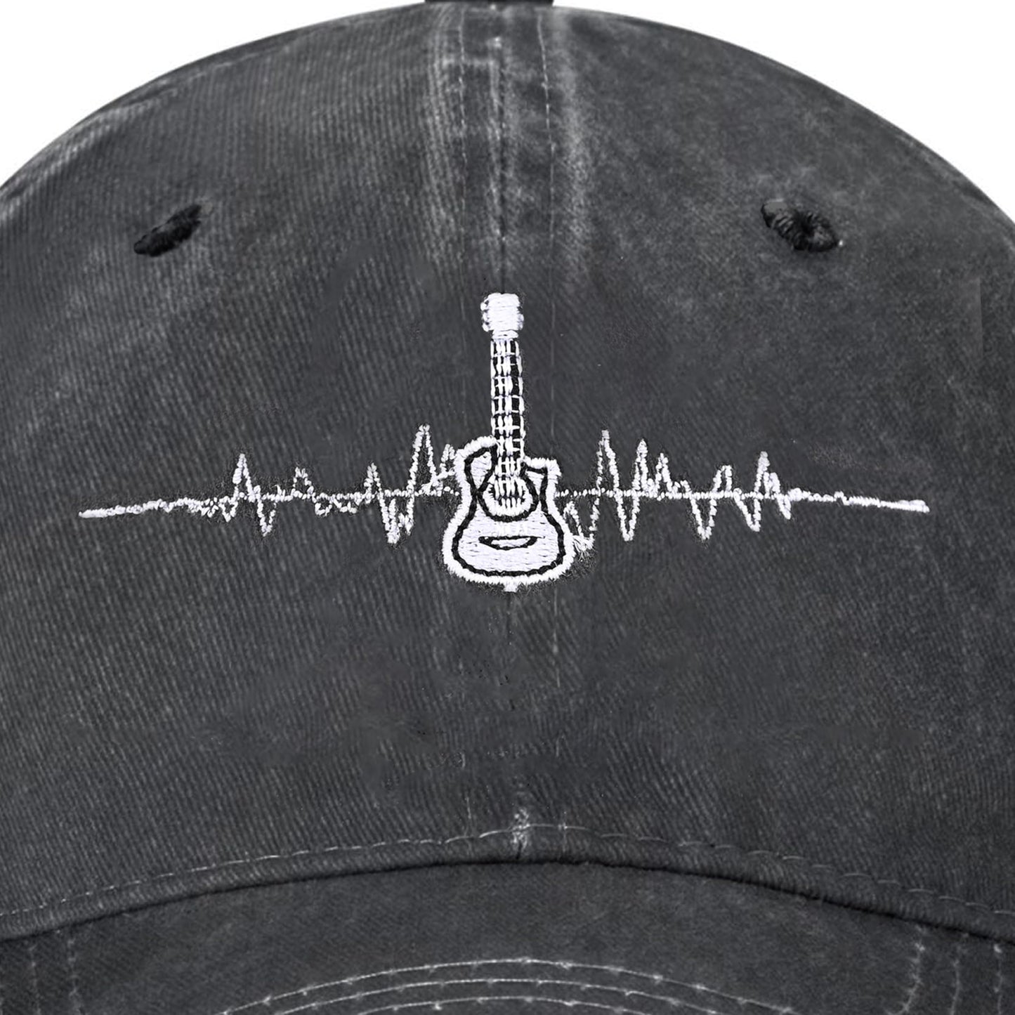 Embroidered Baseball Cap Adjustable Vintage Washed Distressed Denim Baseball Hat for Women Men