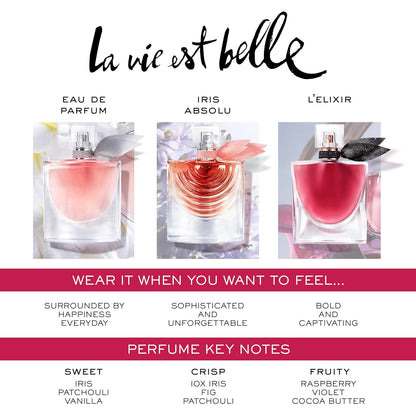 Lancôme La Vie Est Belle Eau de Parfum - Floral & Sweet Women's Perfume | Long Lasting Fragrance with Notes of Iris, Earthy Patchouli, Warm Vanilla & Spun Sugar - Floral & Sweet Perfume for Women