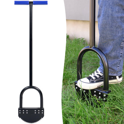 Edger Lawn Tool 41in Border Edger with Tempered Spring Steel Blade Long Rubber Handle Wide Footplate Rustproof Manganese Steel Half Moon Edger for Garden Maintenance