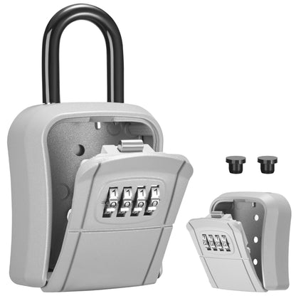 Puroma Key Lock Box, Portable Combination Lockbox Wall-Mounted Key Storage Box for House Keys, Resettable Code Safe Security Lock Box for Home, Office, Apartment Spare Key Storage (1 Pack, Gray)