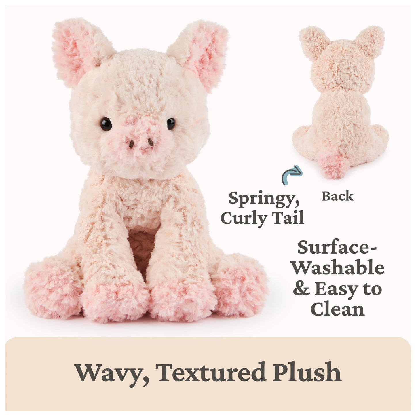 GUND Cozys Collection Cow, Stuffed Animal for Ages 0 and Up, Spring Decor Plush Toy, Cream/Blue, 10”