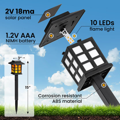 GIGALUMI Solar Outdoor Lights,12 Pack LED Solar Lights Outdoor Waterproof, Solar Walkway Lights Maintain 10 Hours of Lighting for Your Garden, Landscape, Path, Yard, Patio, Driveway