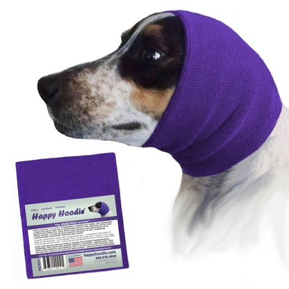 Happy Hoodie The Original Dog & Cat Calming Band - American Brand - Anxiety Relief/Noise Protection - Grooming - Thunder - Fireworks (Large, Black) - Since 2008