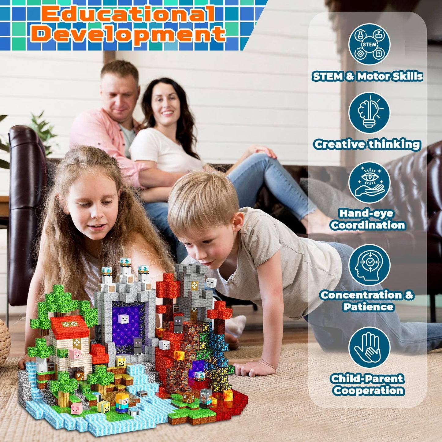 Magneverse Magnetic Blocks - 150 PCS Magnetic Building Blocks for Kids, Magnet Building Cubes for Boys Girls, STEM Montessori Sensory Toys Stacking for 3 4 5 6 7 8 9 10 11 12 13 Birthday Gift