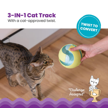 Catstages Tower of Tracks Cat Toy – 3-Level Track Tower with 6 Balls, Interactive Cat Toy for Indoor Enrichment