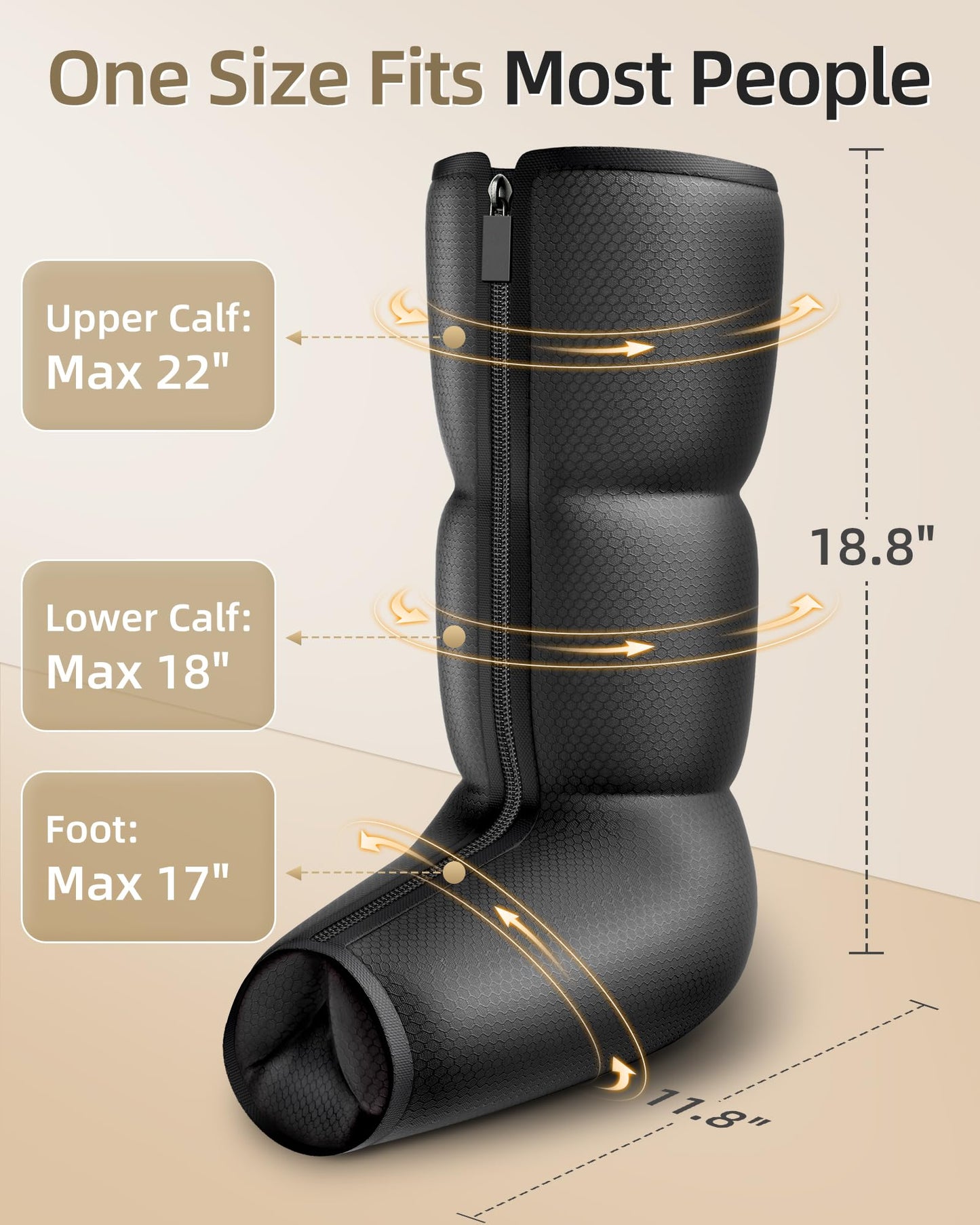 YINGGG Leg Massager with Heat and Compression - Foot and Calf Massage Sleeve with 3 Heat, 6 Intensities, 6 Modes, Compression Boots for Circulation and Pain Relief