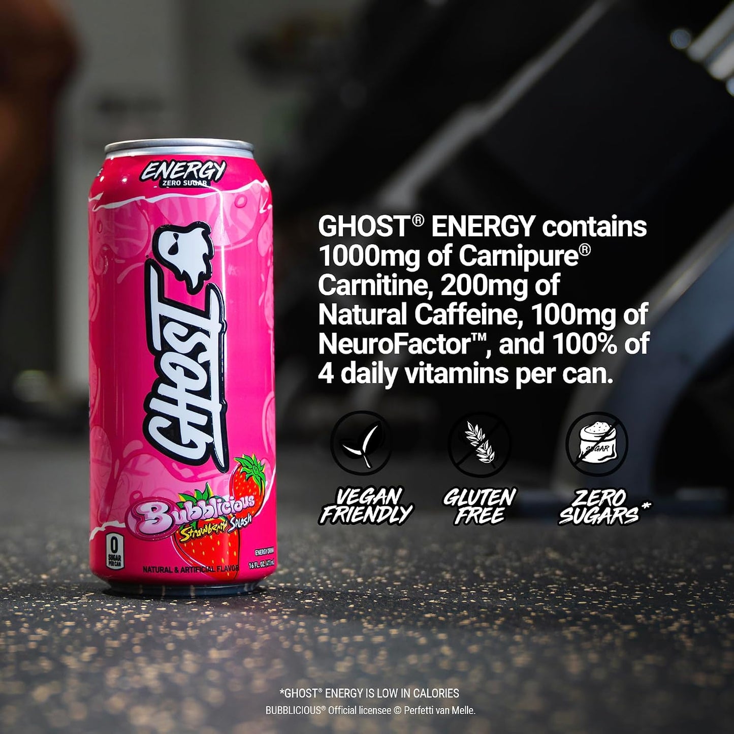 GHOST Energy Drink, Zero Sugars, 12-Pack, Cherry Limeade, 16oz | Energy & Focus Pre Workout Drink, No Artificial Colors, Gluten-Free, Vegan - 200MG Natural Caffeine, L-Carnitine, Taurine