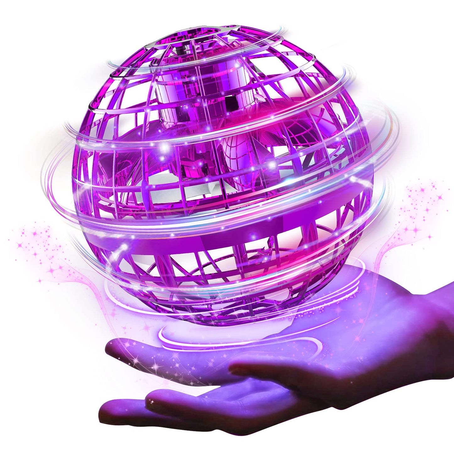 Ciniffo 2026 Upgraded Flying Orb Ball Toy with Dazzling Lights, Magic Hover Spinner, Cool Boomerang Hand Drone, Galaxy Ball Cosmic Globe, Indoor Outdoor Toys Gift for Kids 6 7 8 9 10+ Boys Girls